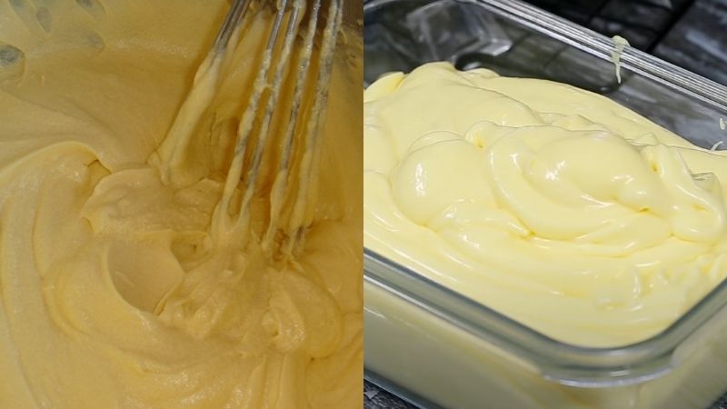 Làm hỗn hợp kem cam để hoàn thành món kem này