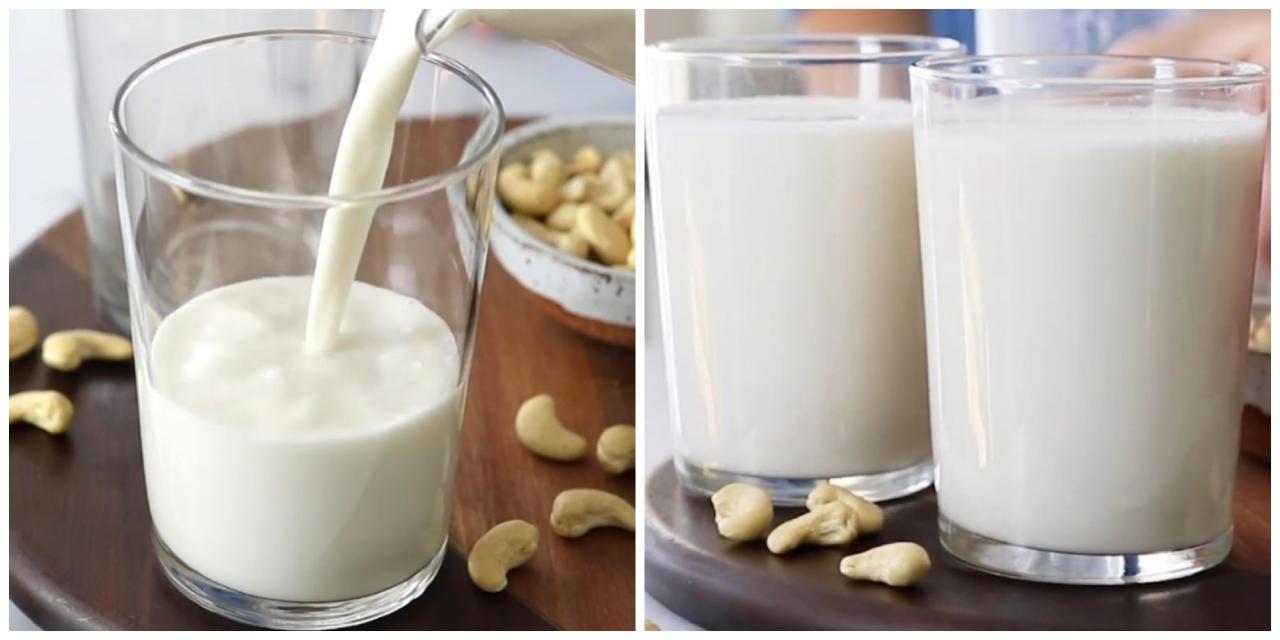 Ly sữa hạt điều thơm thơm béo bùi và ngon hơn khi uống lạnh nhé